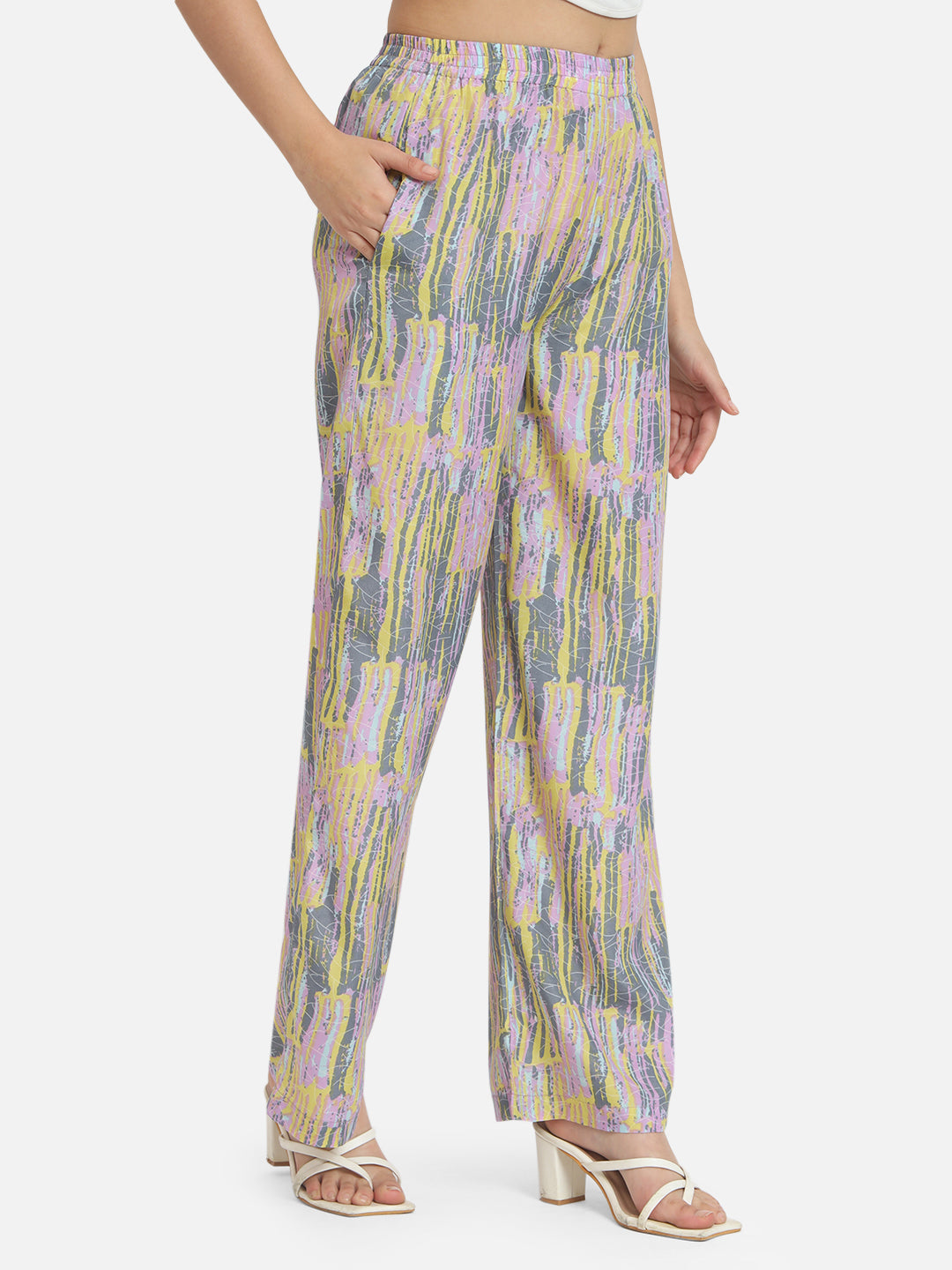Multicolor All-Over Printed Regular Fit Straight Palazzo for Women