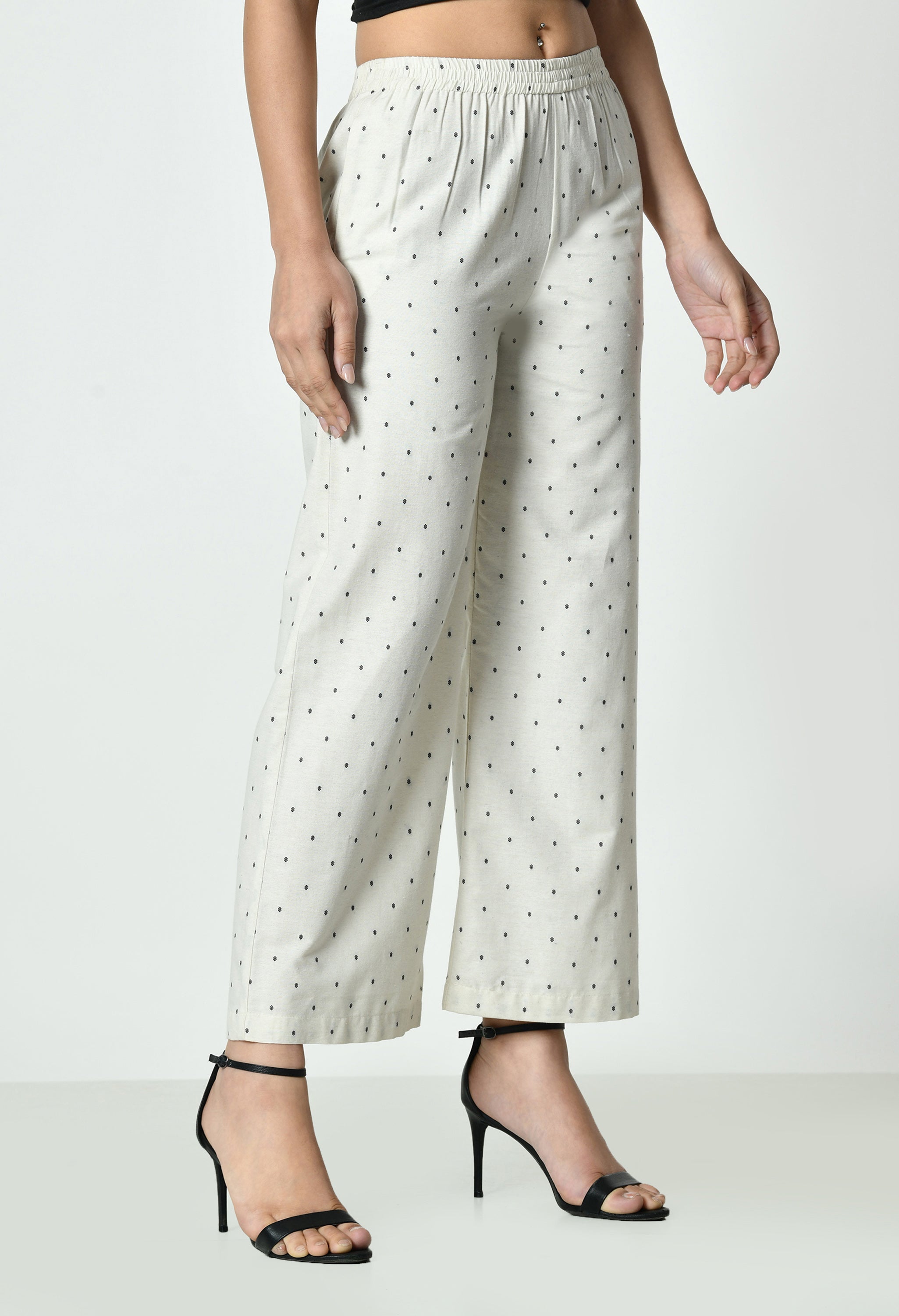 All-Over Printed Straight Palazzo for Women With Pocket