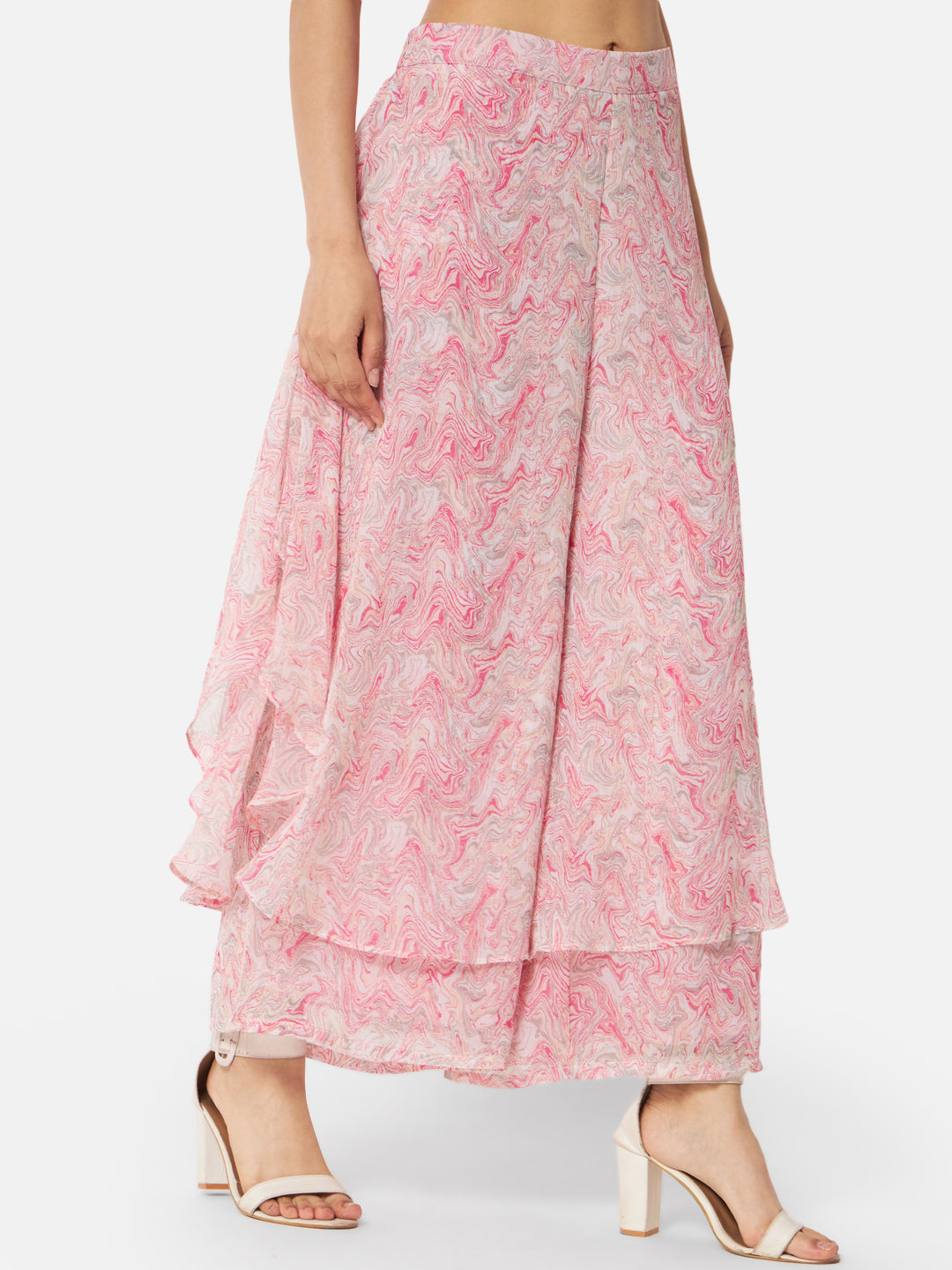 Tie-Dye Loose Fit Poly Georgette Flare Palazzo for Women
