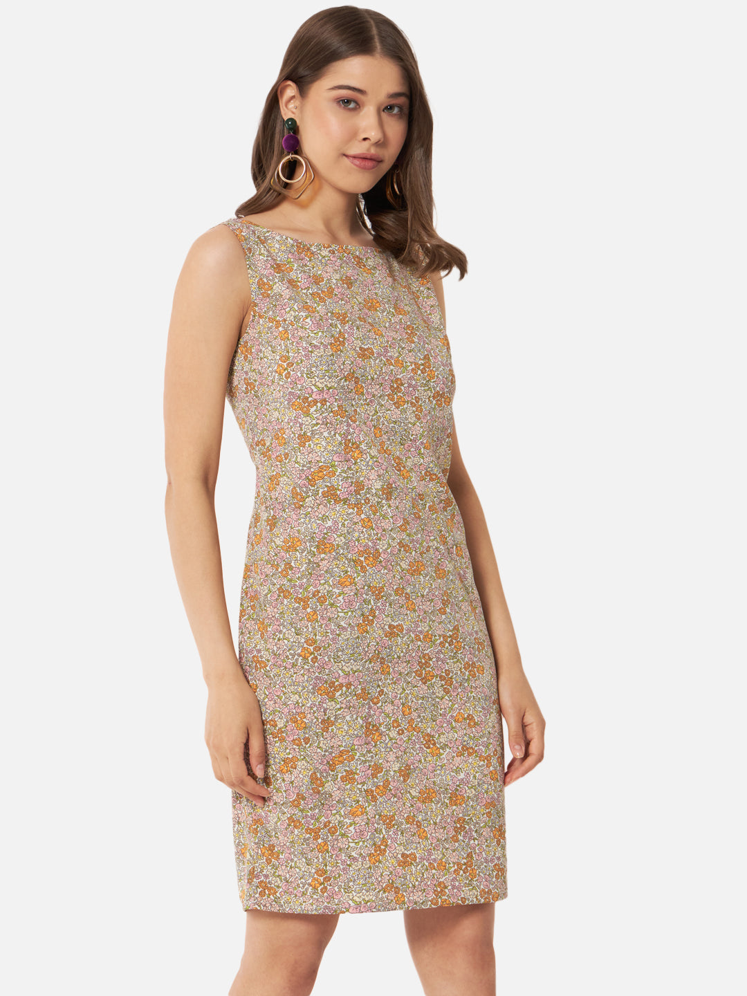 Floral Sleeveless Bodycon Dress for Women