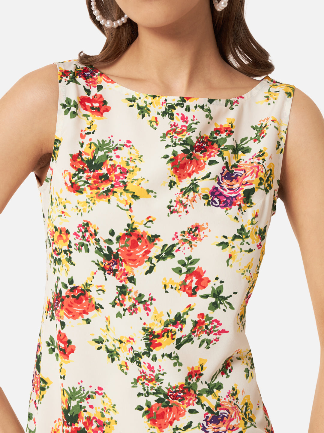 Multicolor Floral Sleeveless Bodycon Dress for Women