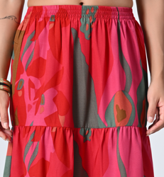 Multicolor Printed Ankle Length Skirt for Women