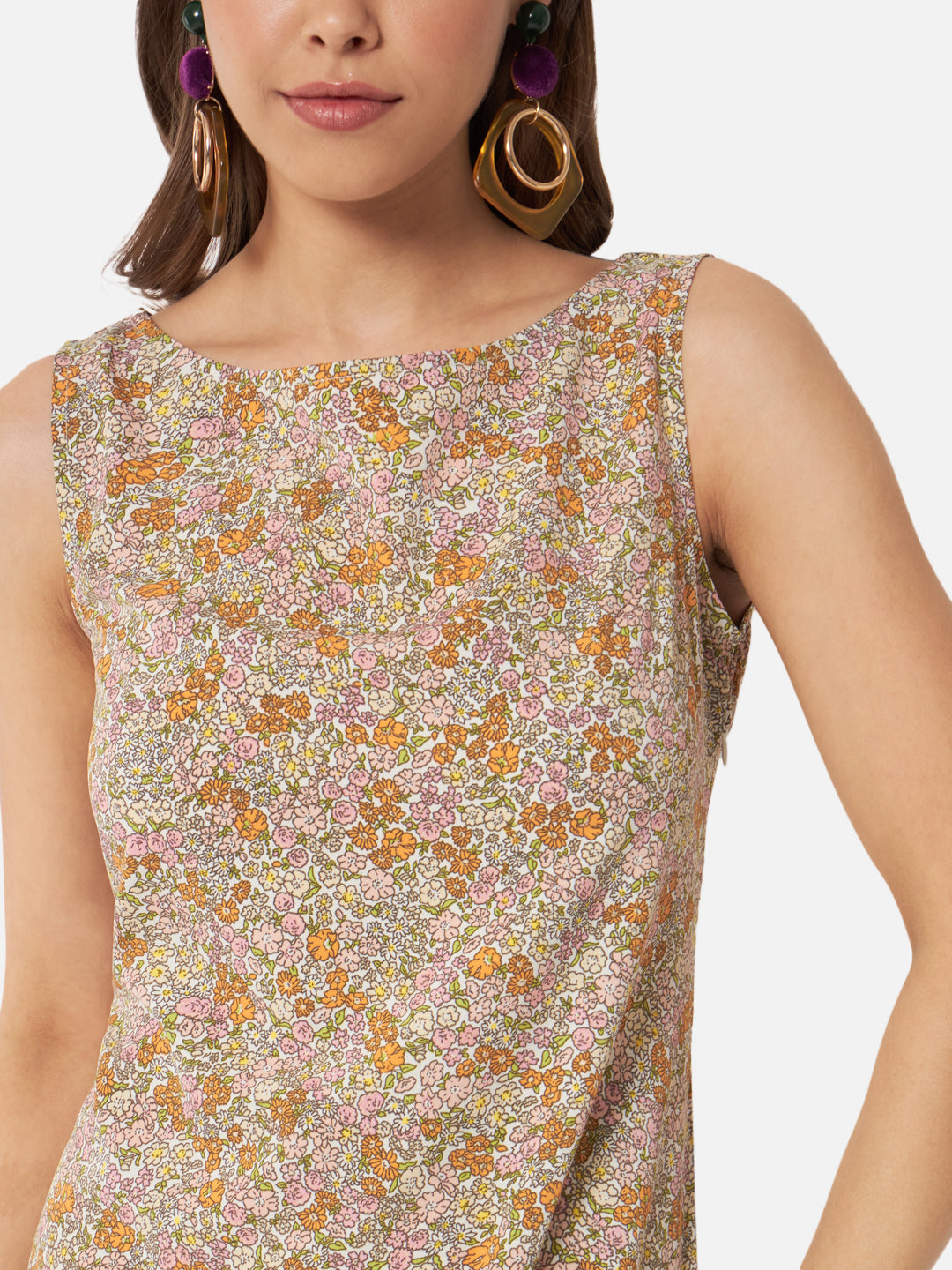 Floral Sleeveless Bodycon Dress for Women