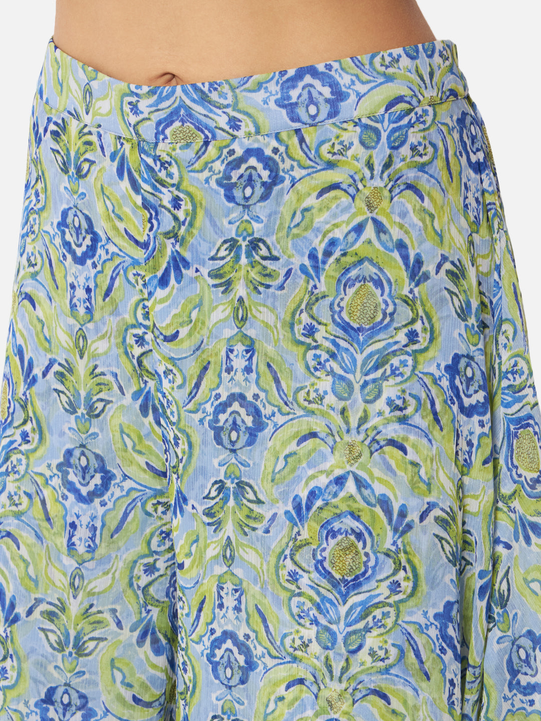 Floral Loose Fit Poly Georgette Flare Palazzo for Women