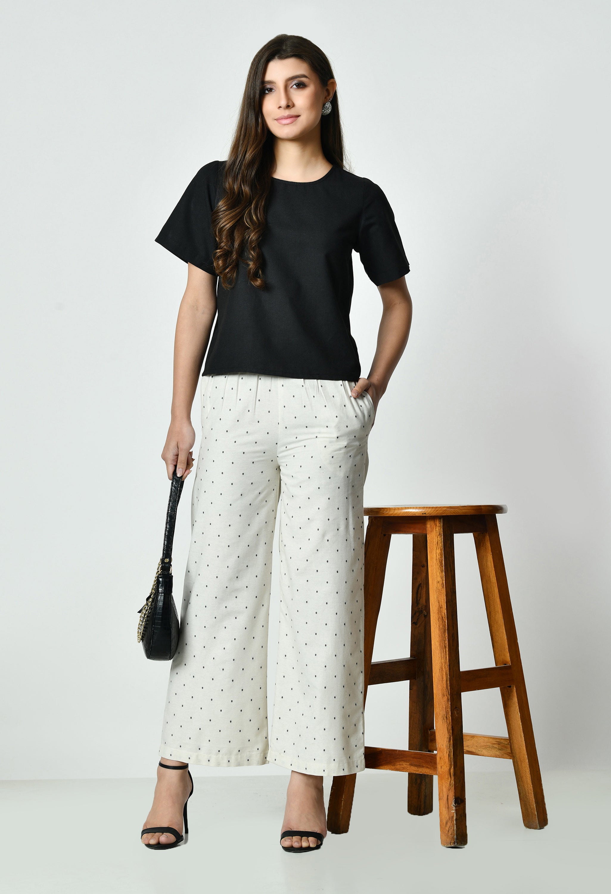 All-Over Printed Straight Palazzo for Women With Pocket