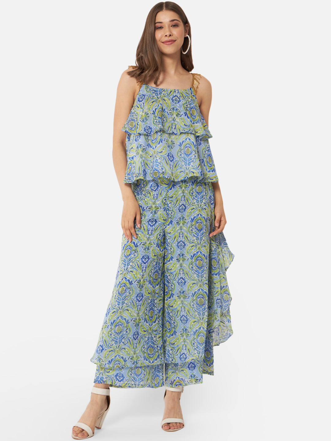 Floral Sleeveless Tiered Top for Women