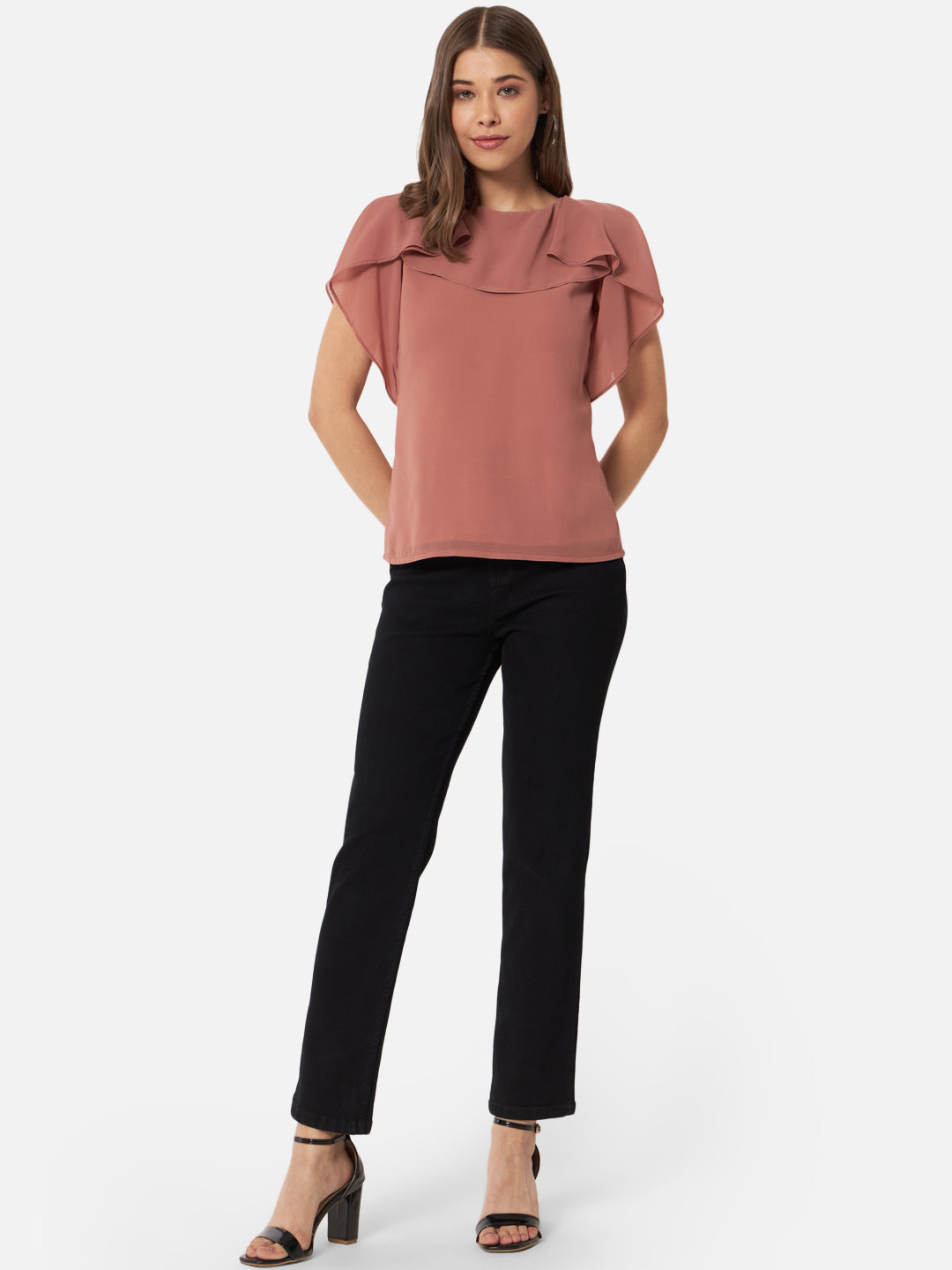 Solid Brown Sleeveless Top for Women