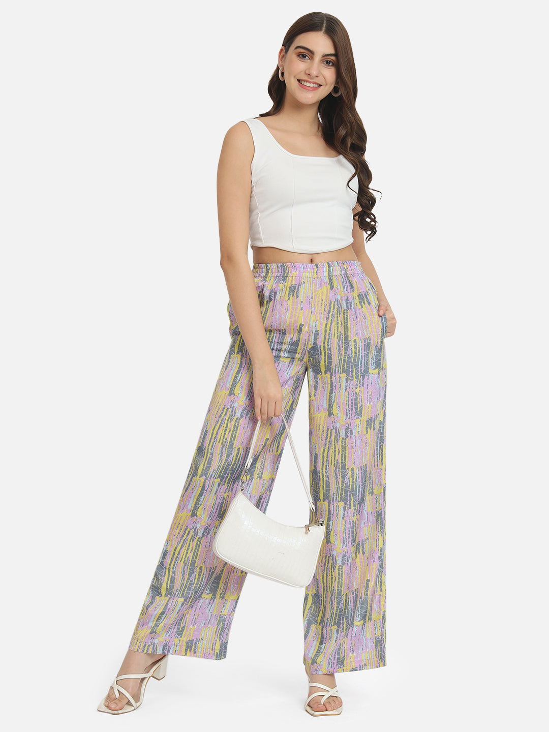 Multicolor All-Over Printed Regular Fit Straight Palazzo for Women