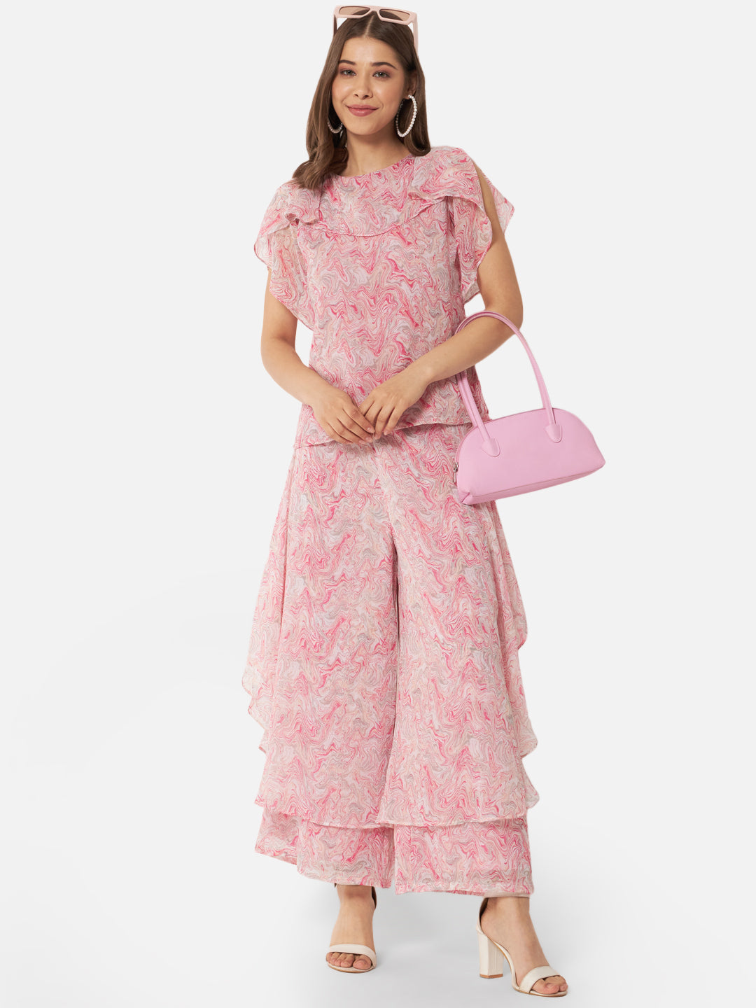 Tie-Dye Loose Fit Poly Georgette Flare Palazzo for Women