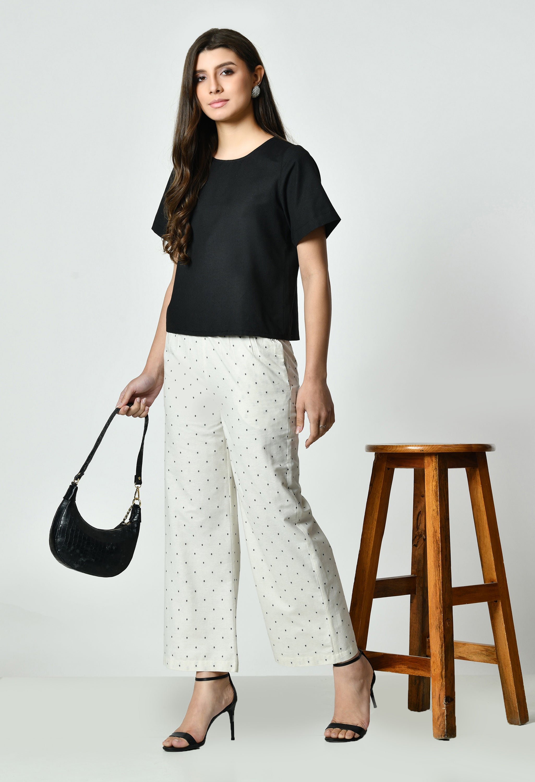 All-Over Printed Straight Palazzo for Women With Pocket