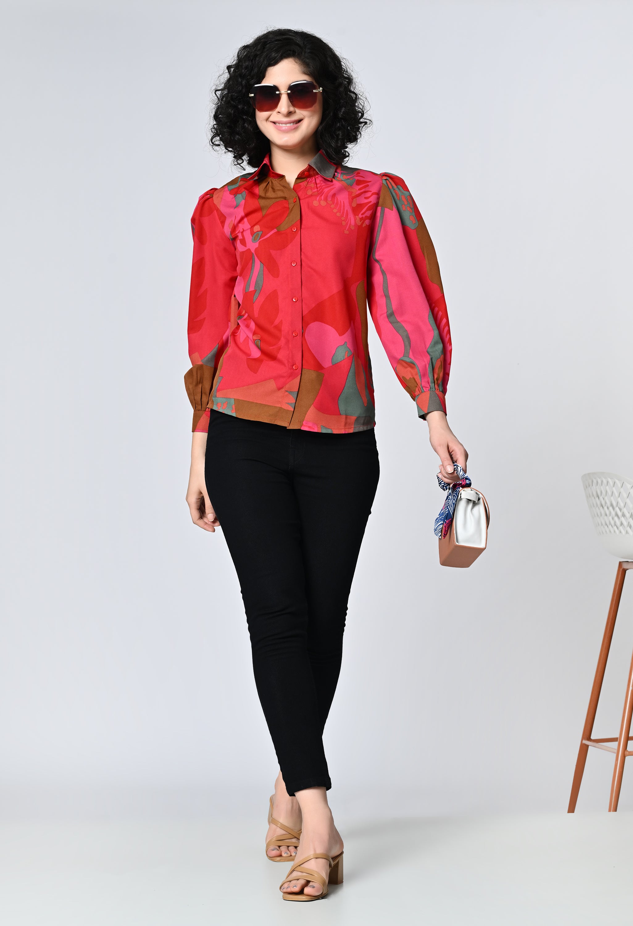 Multicolor Printed Full Cuff Sleeve Shirt for Women