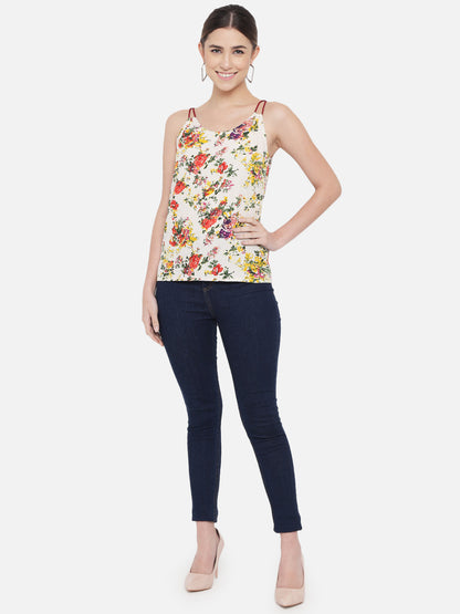 Multicolor Floral Sleeveless Spaghetti Top for Women