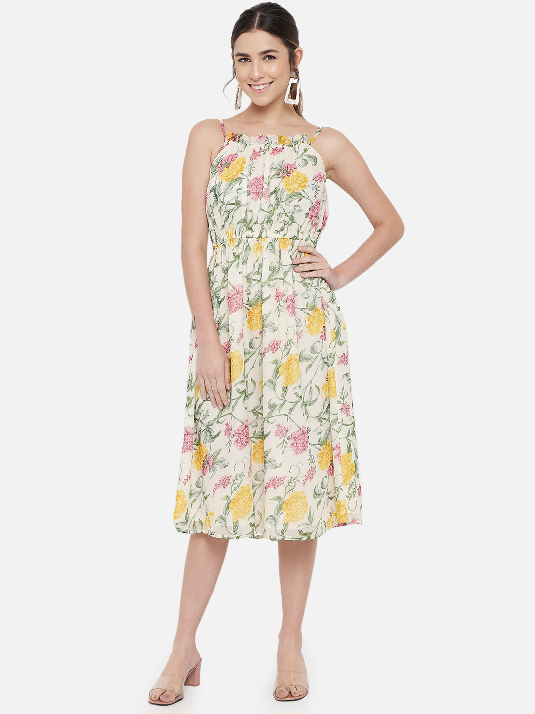 Multicolor Floral Sleeveless Dress for Women