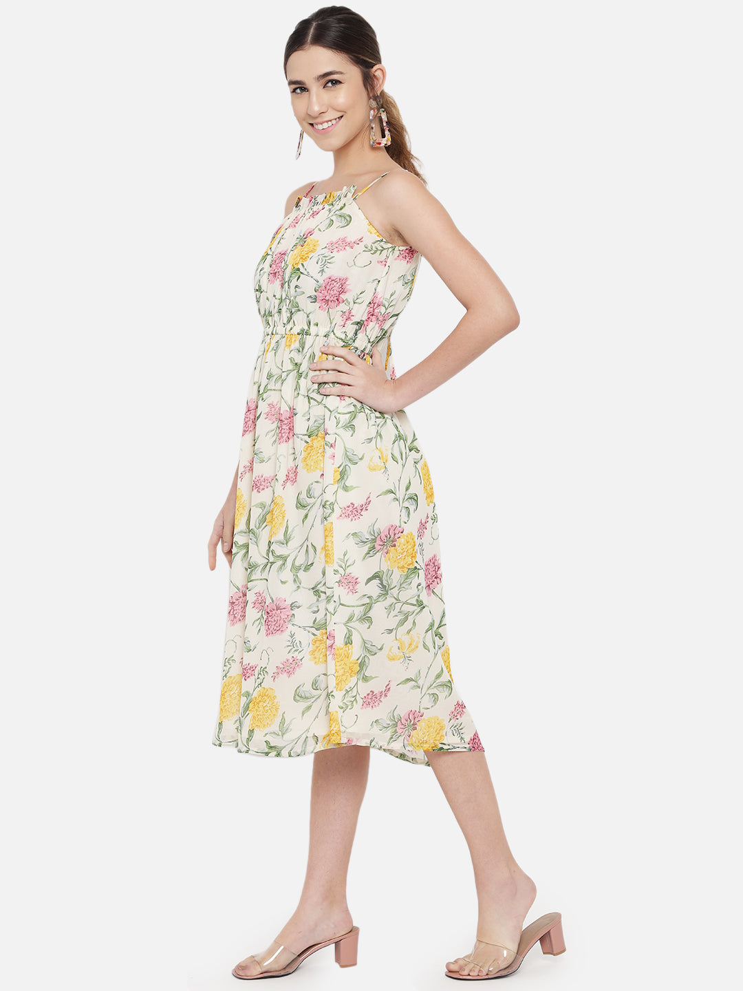 Multicolor Floral Sleeveless Dress for Women