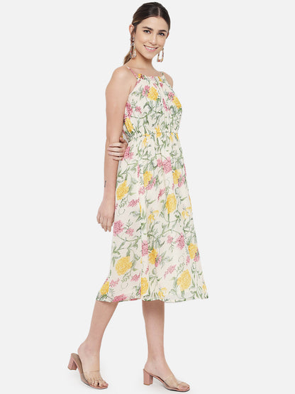 Multicolor Floral Sleeveless Dress for Women