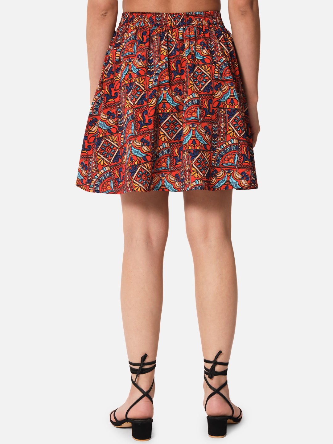 All-Over Printed Above Knee Length Skirt for Women