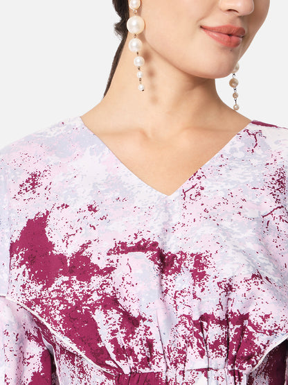 Multicolor Tie Dye V-Neck Crop Top for Women