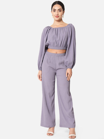 Purple Straight Palazzo for Women