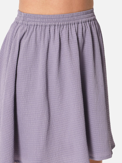 Purple Solid Above Knee Length Skirt for Women