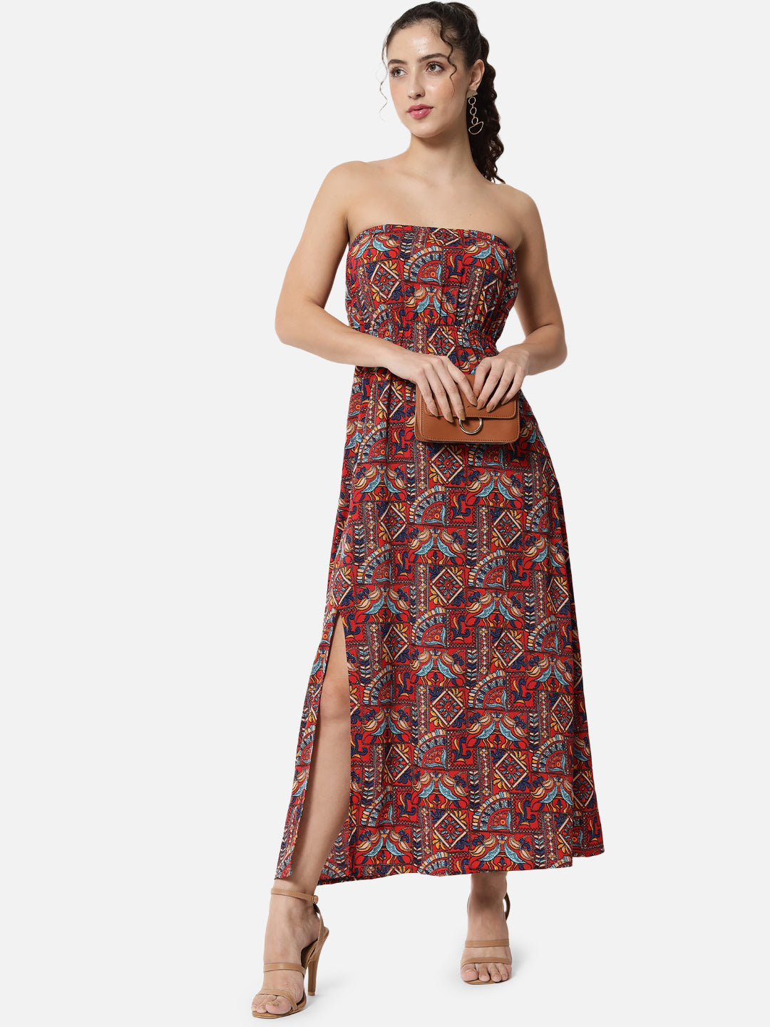 Multicolor Sleeveless Tube Dress for Women