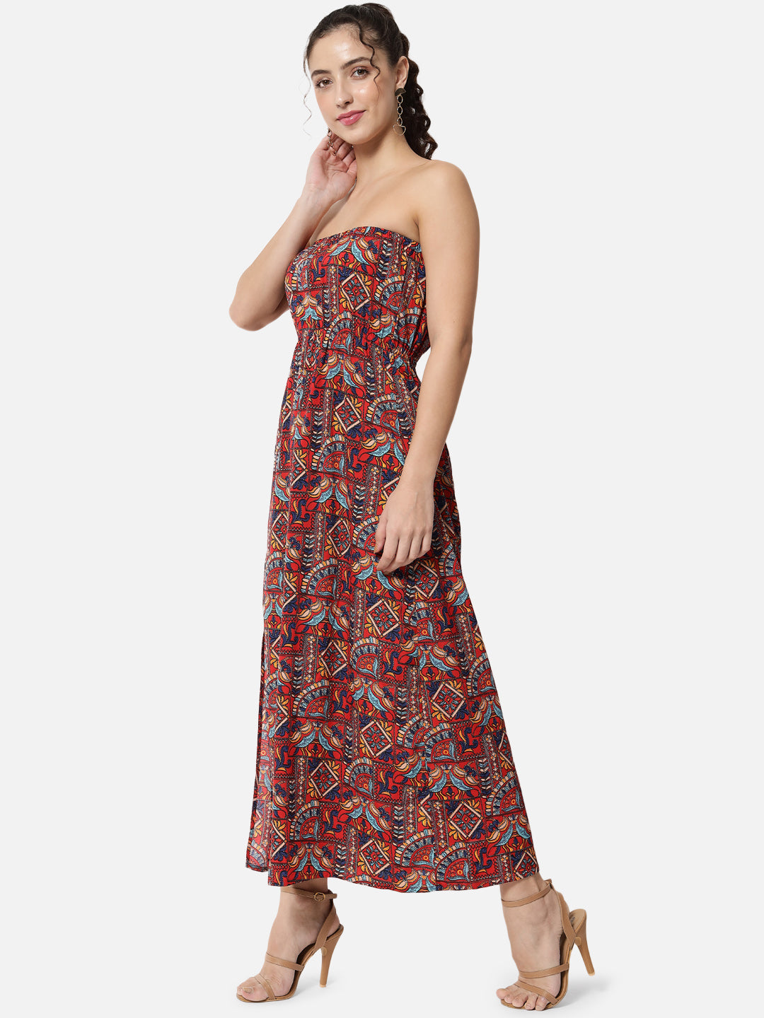 Multicolor Sleeveless Tube Dress for Women