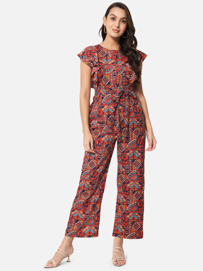 Multicolor Printed Sleeveless Jumpsuit for Women