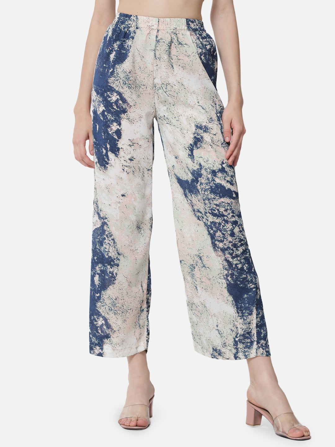 Tie-Dye Regular Fit Straight Palazzo for Women