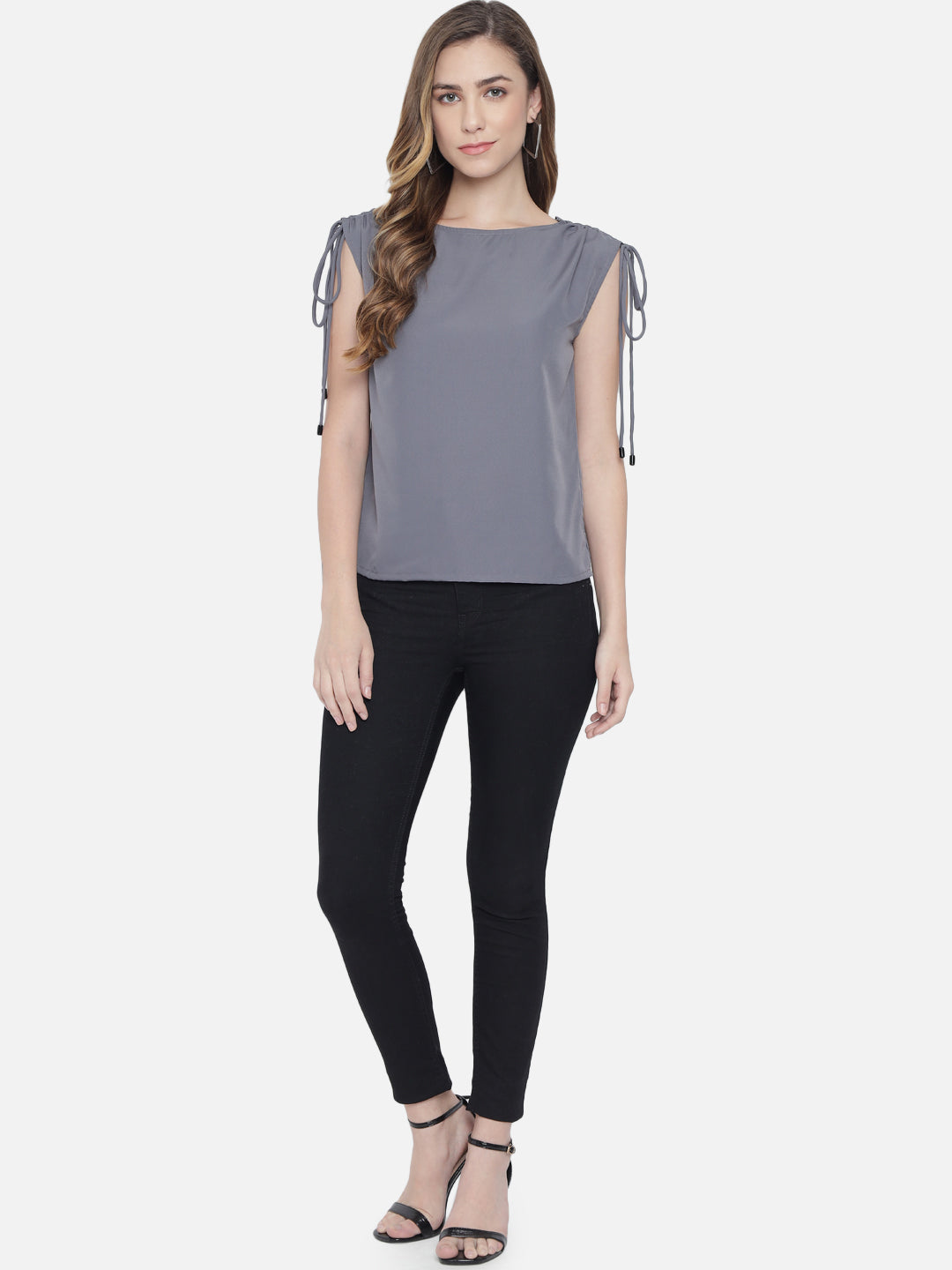 Solid Round Neck Top for Women