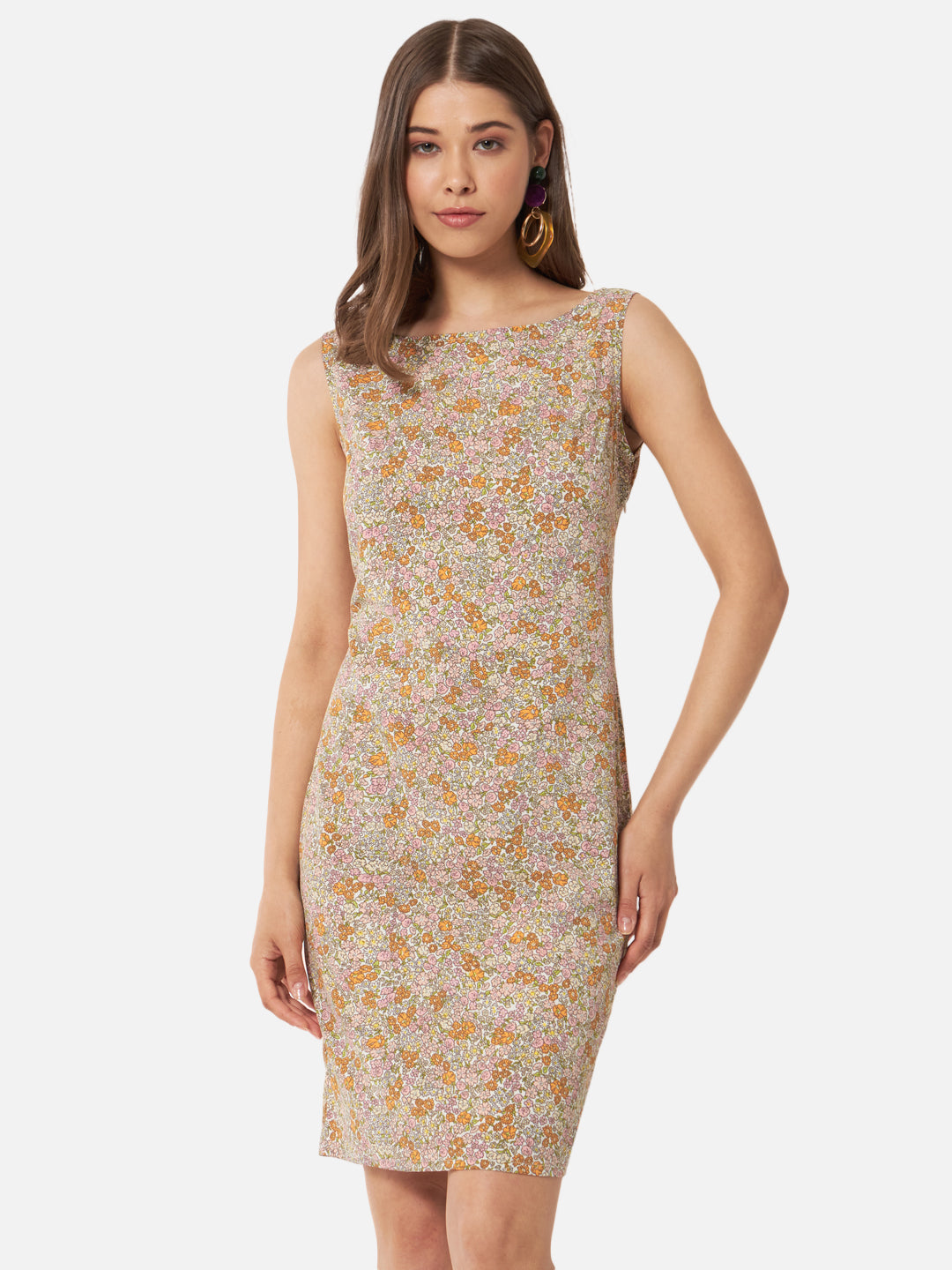 Floral Sleeveless Bodycon Dress for Women