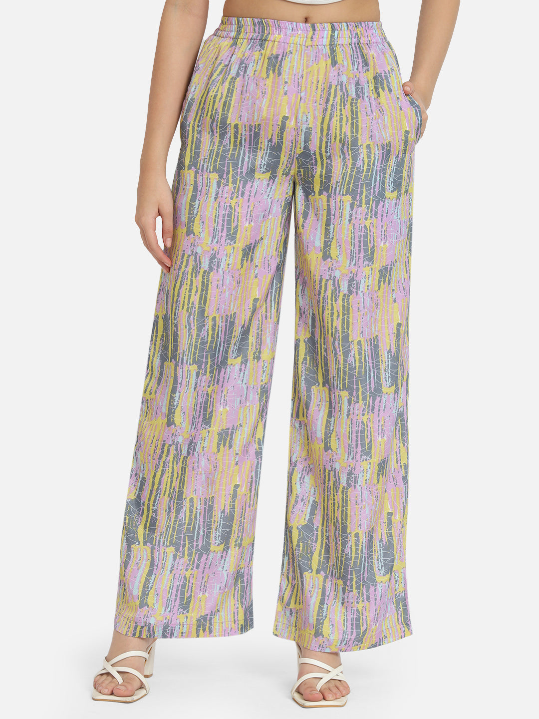 Multicolor All-Over Printed Regular Fit Straight Palazzo for Women