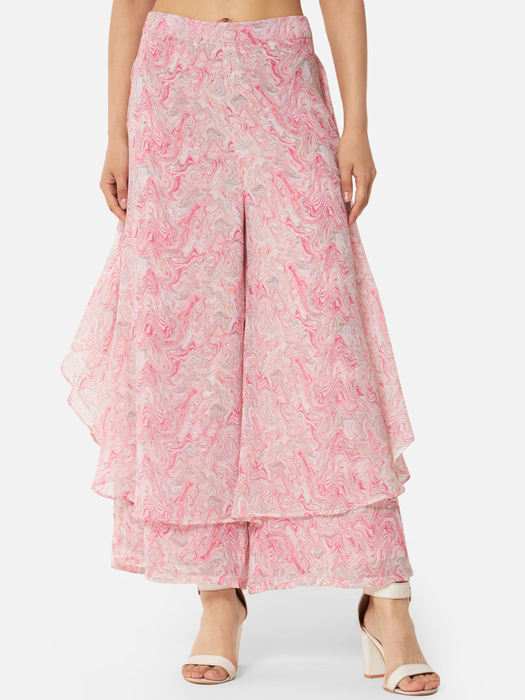 Tie-Dye Loose Fit Poly Georgette Flare Palazzo for Women