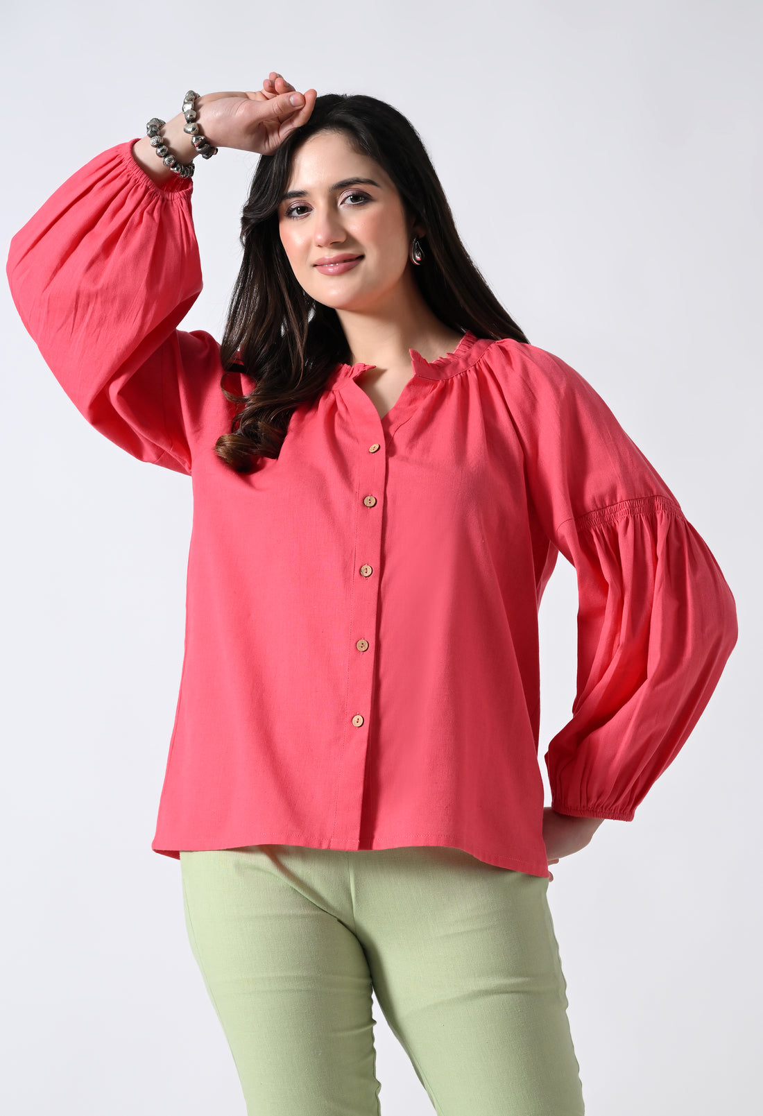 Pink Solid Top for Women