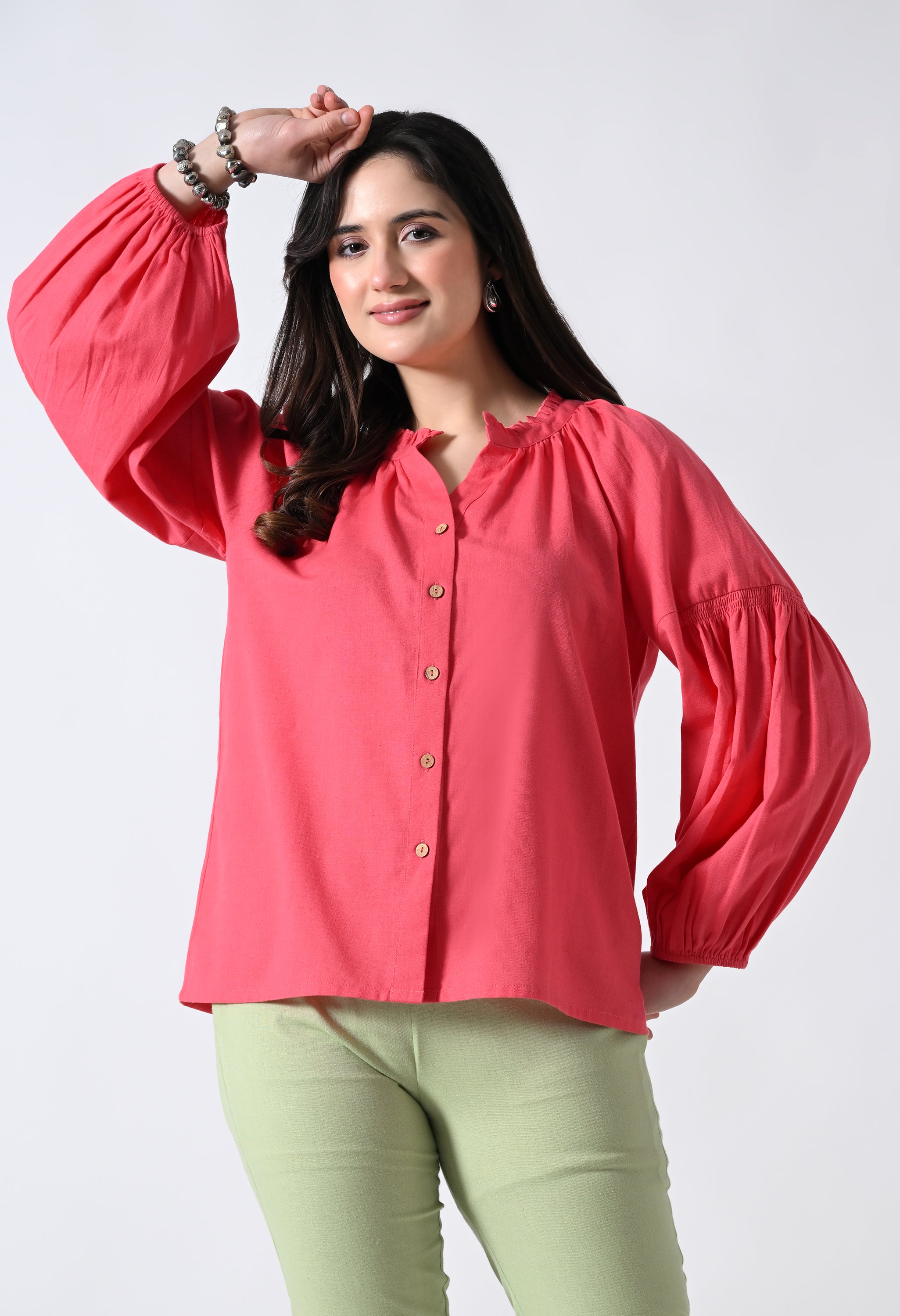 Pink Solid Top for Women