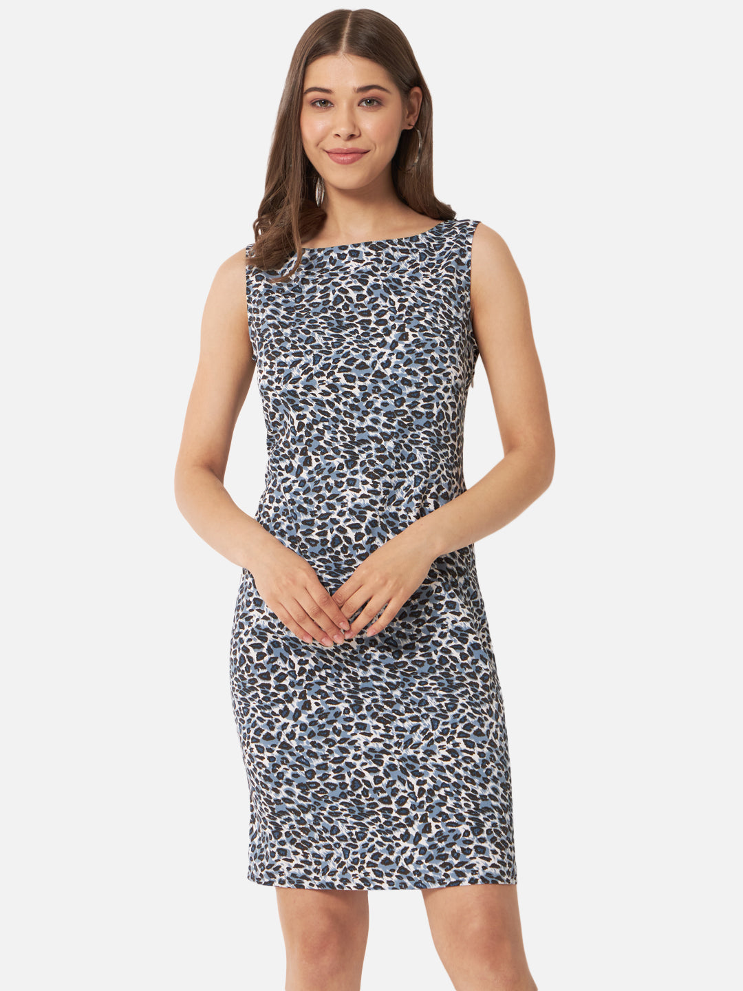 Tiger Printed Sleeveless Bodycon Dress for Women