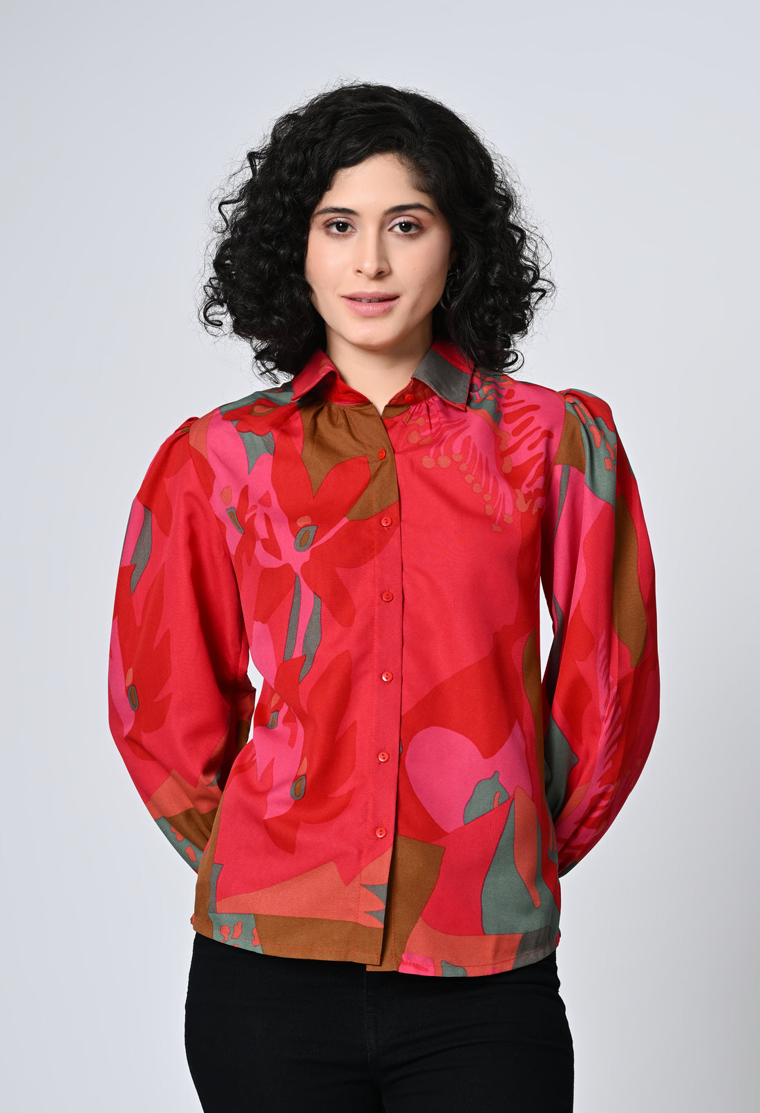 Multicolor Printed Full Cuff Sleeve Shirt for Women