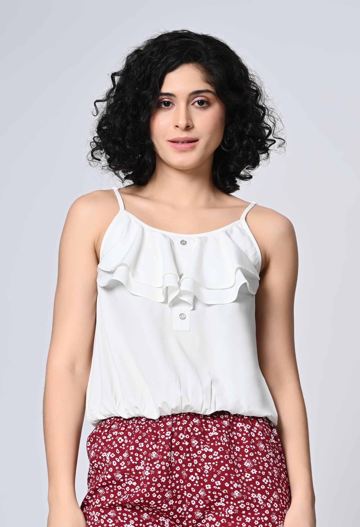 Solid White Sleeveless Top for Women