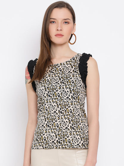 Multicolor Tiger Print Sleeveless Top for Women