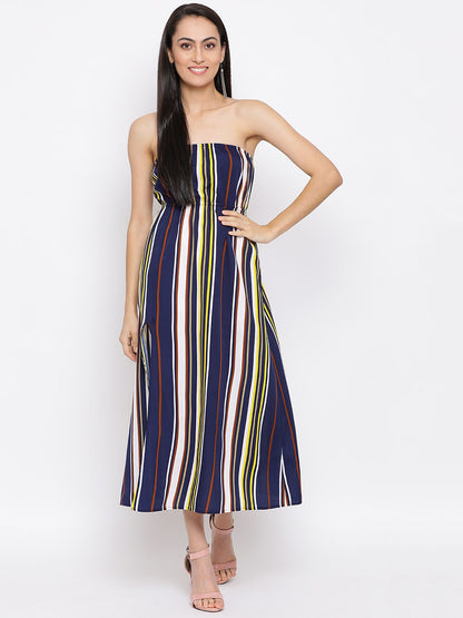 Stripes Sleeveless Tube Dress for Women