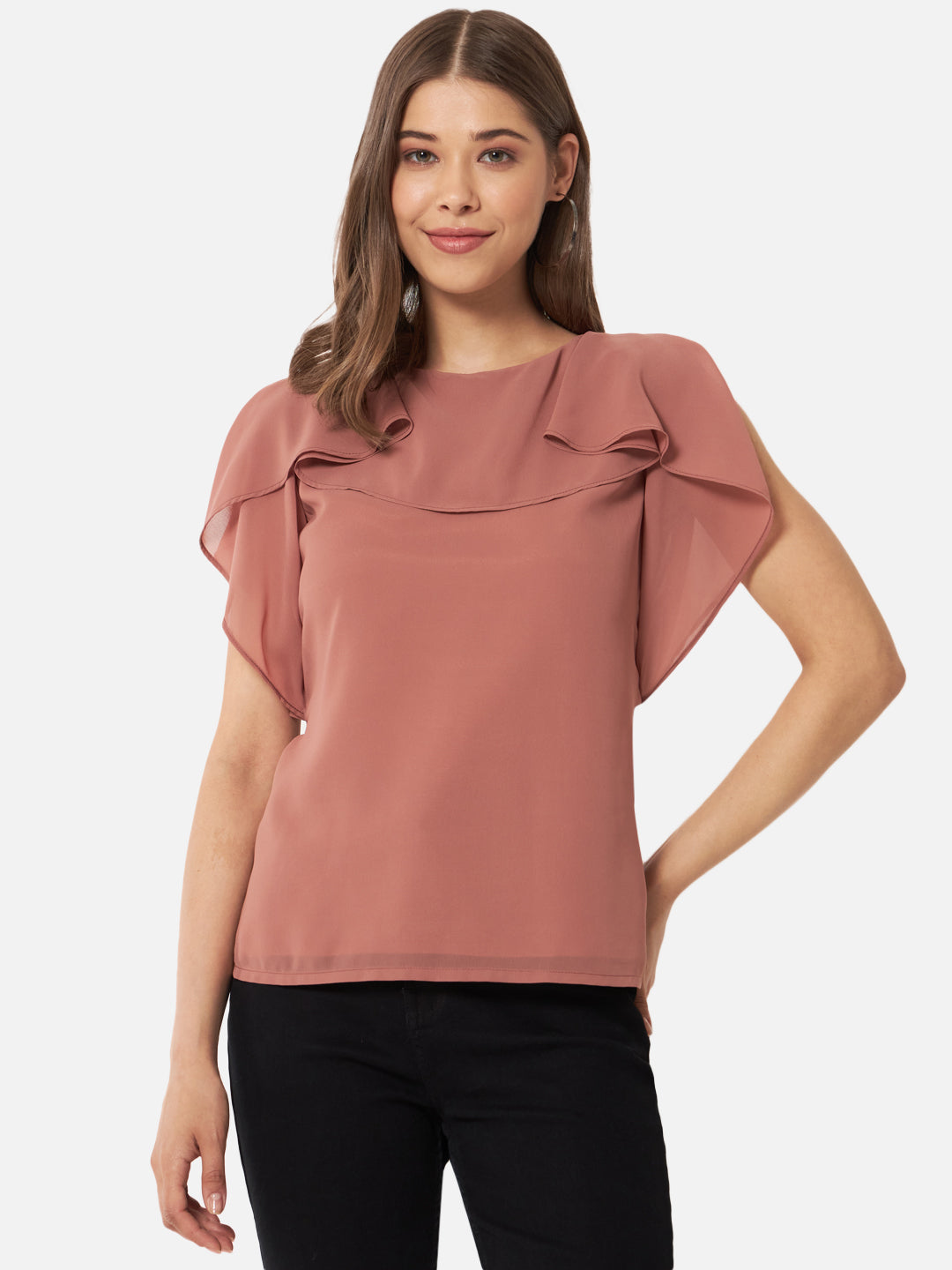 Solid Brown Sleeveless Top for Women