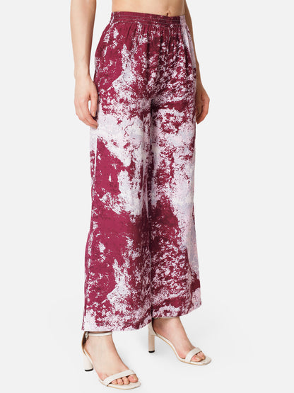 Tie-Dye Regular Fit Straight Palazzo for Women