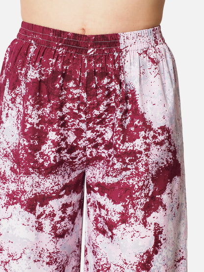 Tie-Dye Regular Fit Straight Palazzo for Women