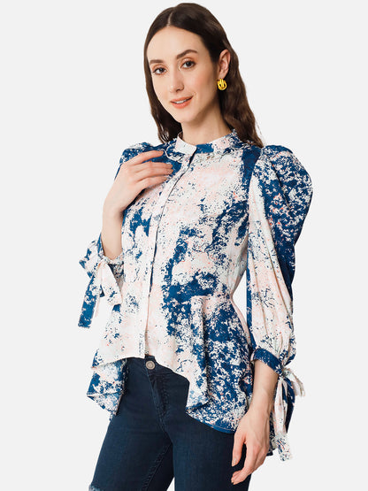 Multicolor Tie-Dye 3/4 Sleeve Top for Women