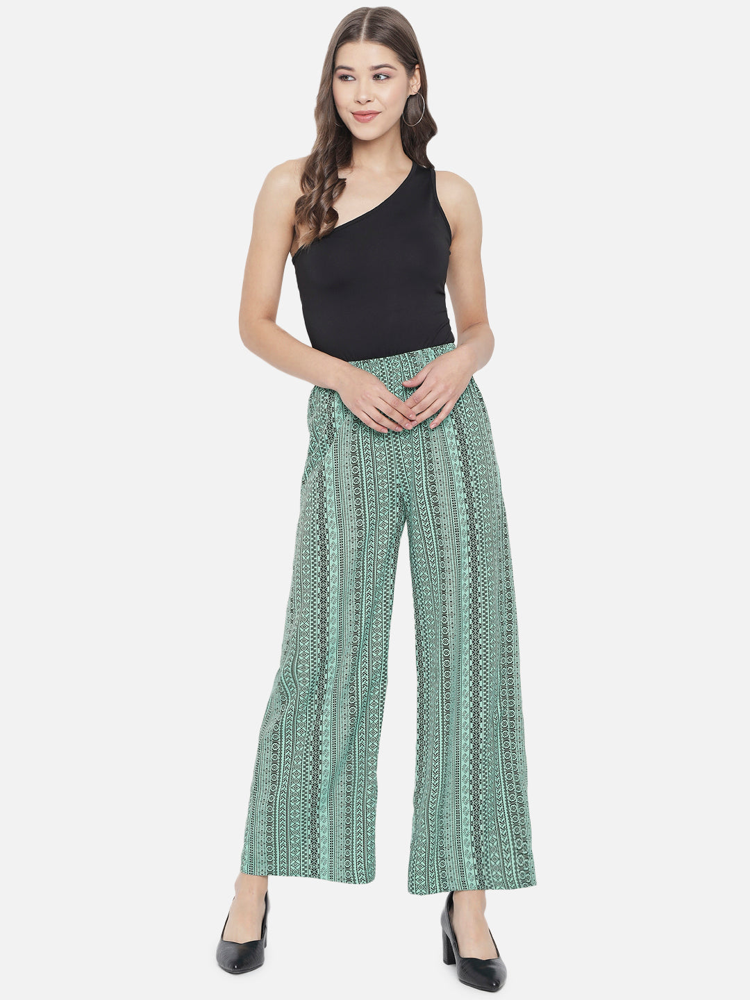 Multicolor Floral Regular Fit Straight Palazzo for Women