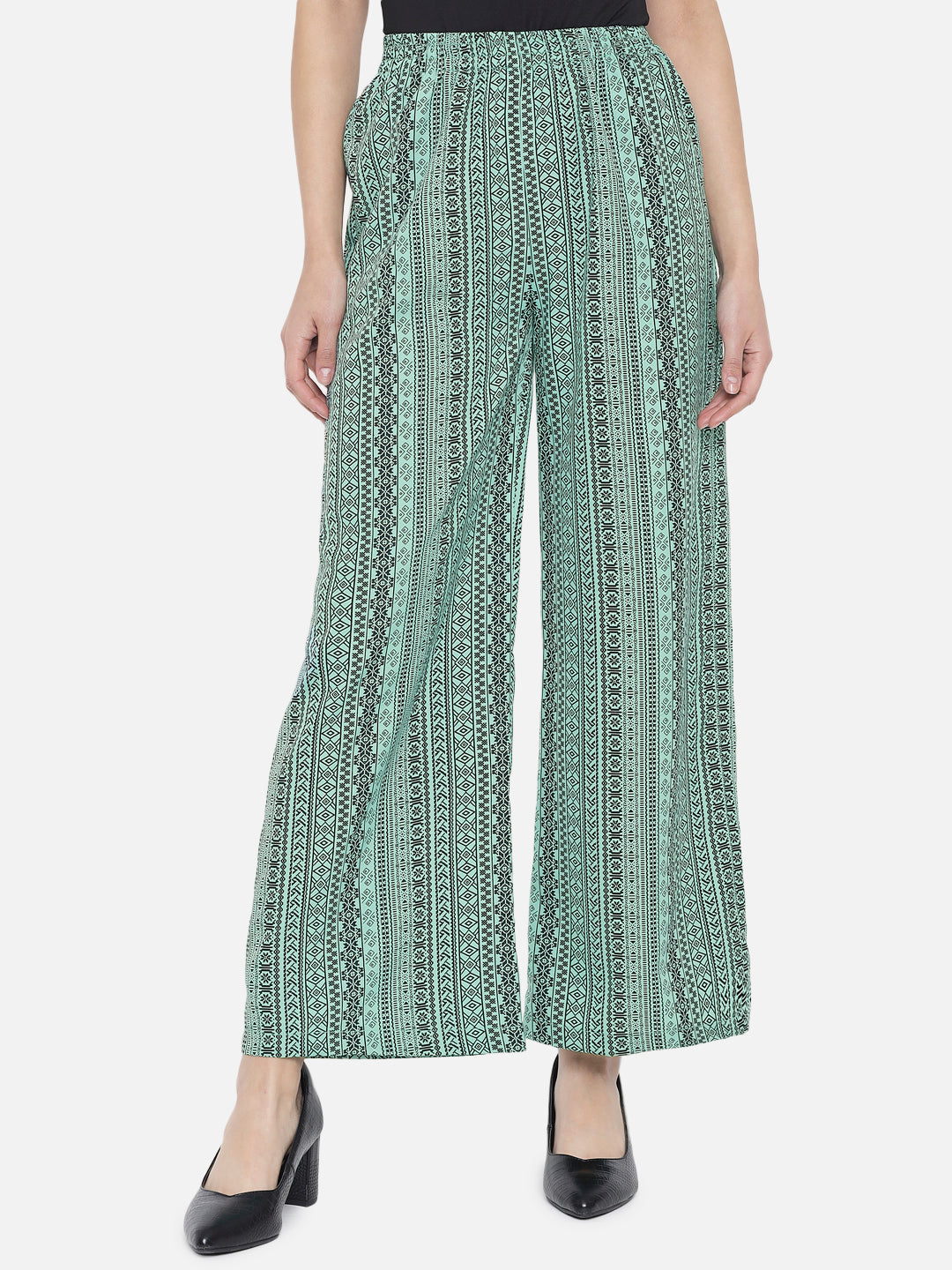 Multicolor Floral Regular Fit Straight Palazzo for Women