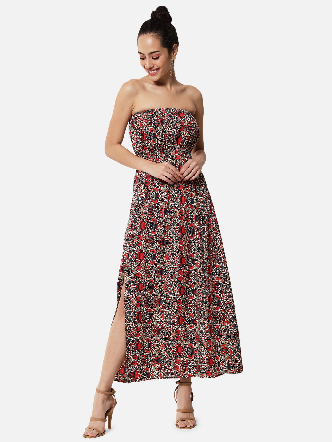 Floral Sleeveless Tube Dress for Women