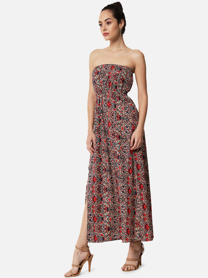 Floral Sleeveless Tube Dress for Women
