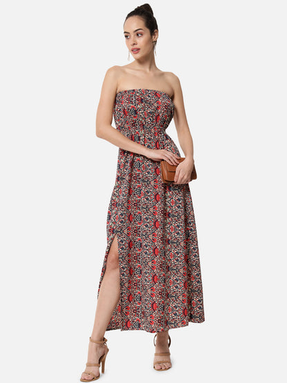 Floral Sleeveless Tube Dress for Women