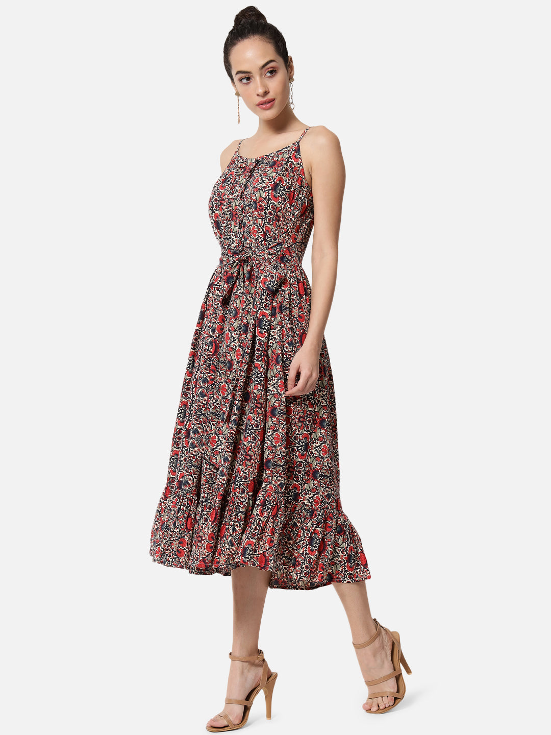 Floral Multicolor Sleeveless Dress for Women