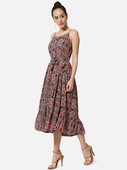 Floral Multicolor Sleeveless Dress for Women