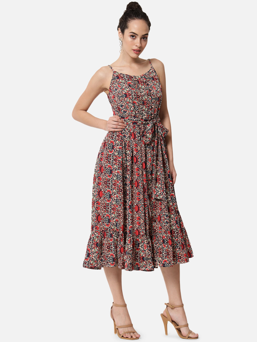Floral Multicolor Sleeveless Dress for Women